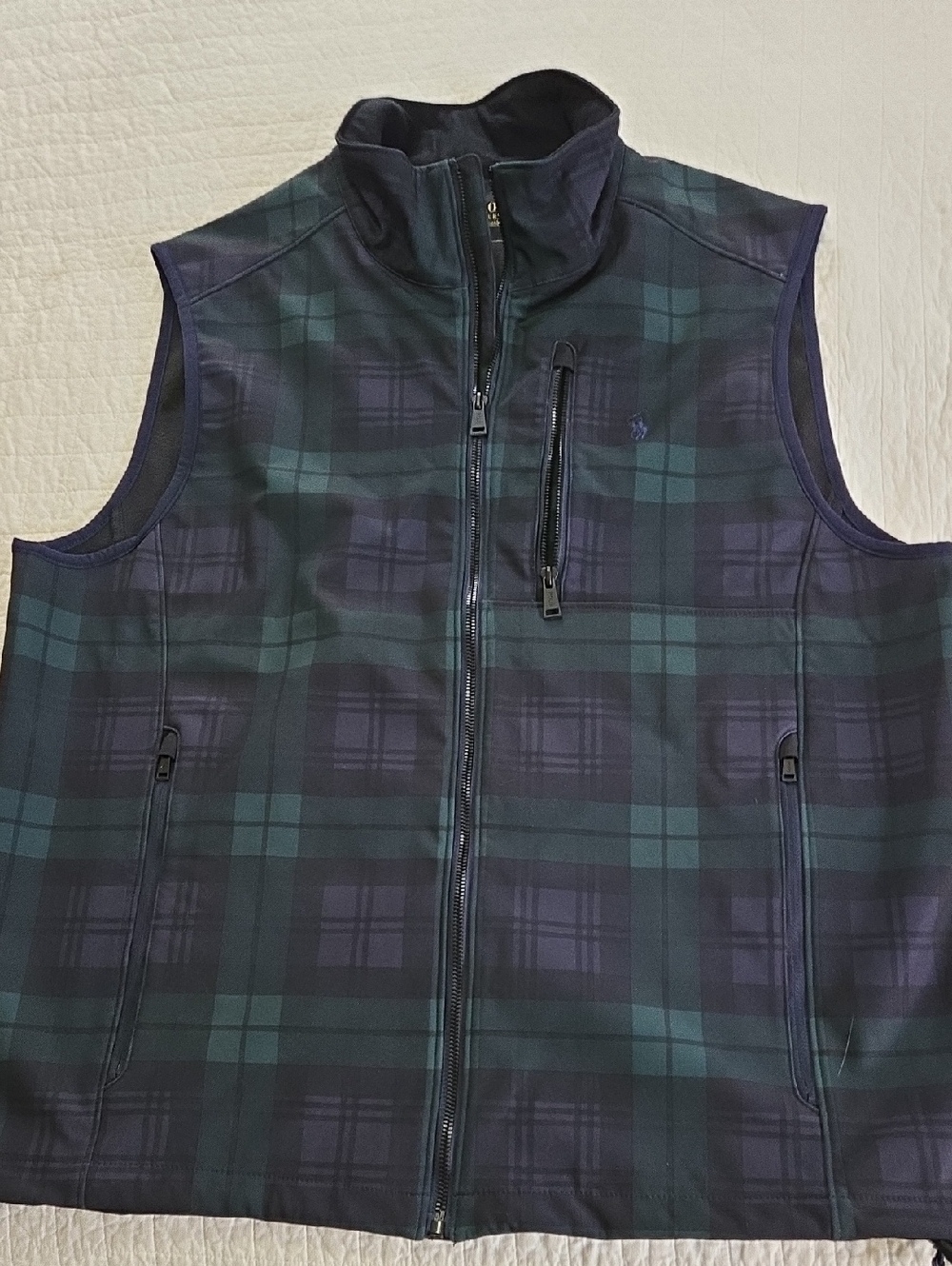 Polo by Ralph Lauren Performance Black Watch Tartan Plaid Vest Mens XL EUC - Picture 2 of 9